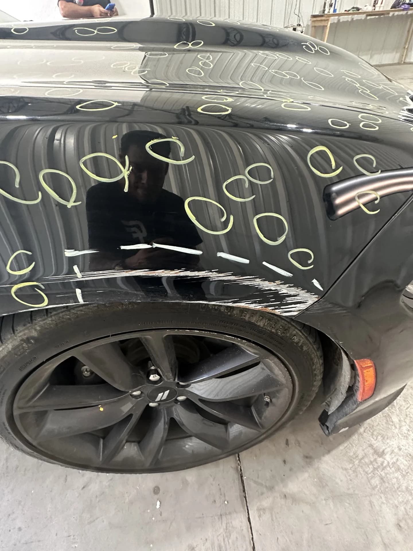 pdr dent mapping black luxury grease marks